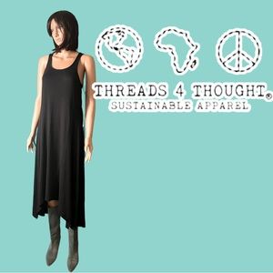 NWT Threads 4 Thought high-low asymmetric hem maxi tank dress in black 💃♻️